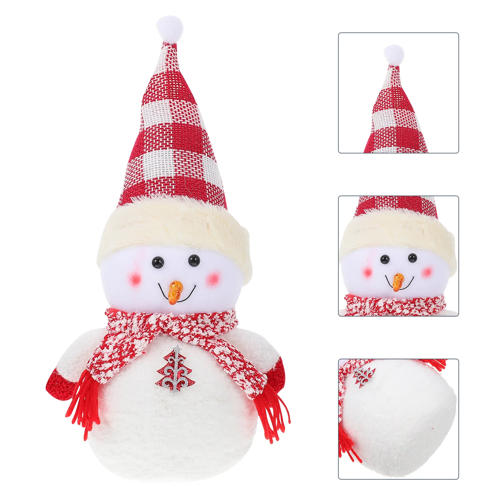 

1Pcs LED Light Decoration Christmas Snowman Decor Creative Glowing Xmas Desktop Ornament Compact Size Unique Festival Scene