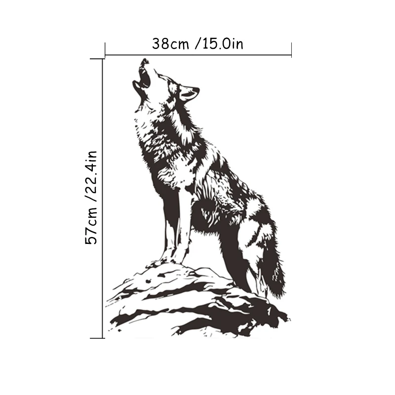 Animal Poster 3D Lone Wolf Howls Vinyl Mural Stickers on the Door Wall for Home Office Room Decoration Self-adhesive Wallpaper - view 5