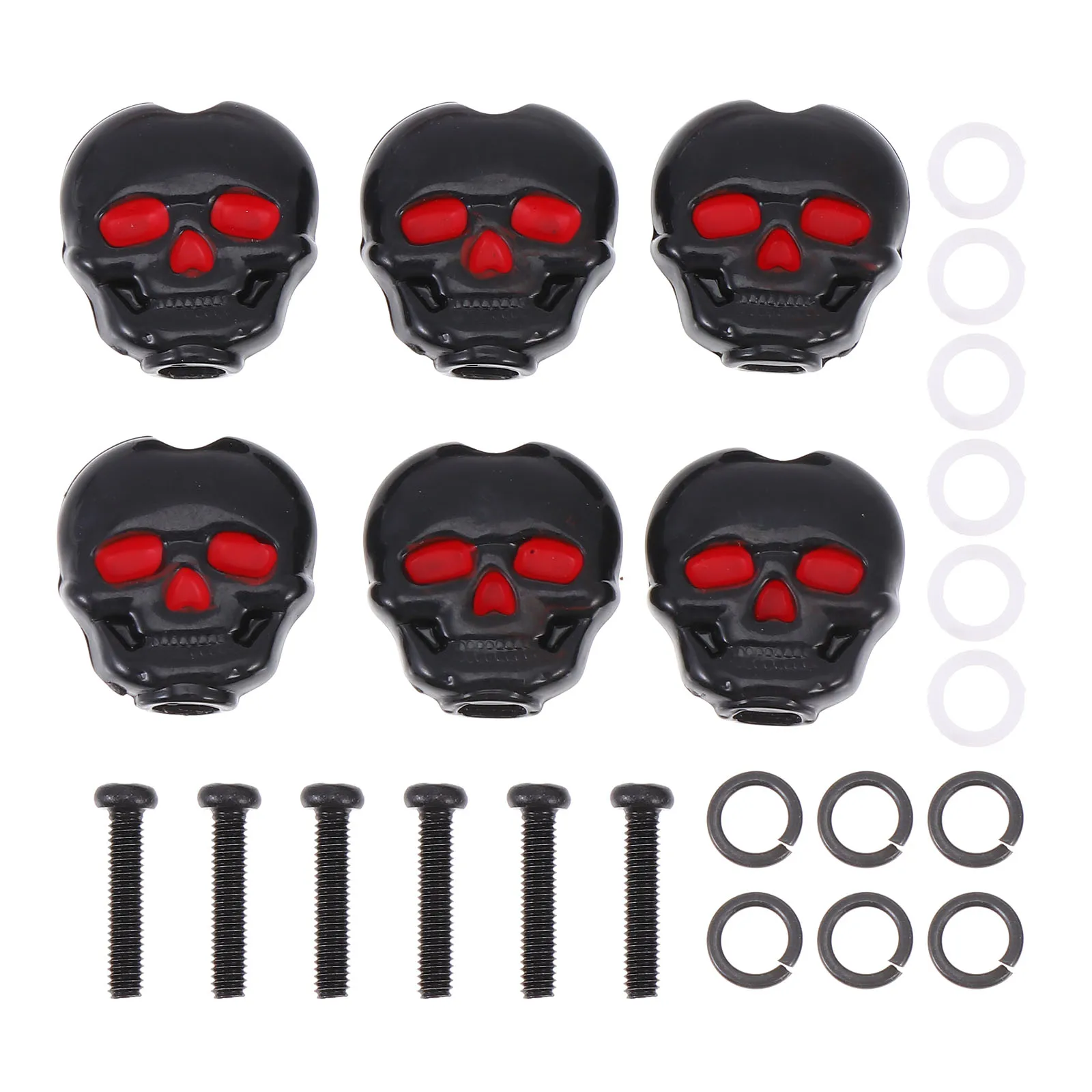 

6 Pcs Electric Guitar Buttons Acoustic Tuning Pegs Vintage Mosaic Key Plastic Keys Accessory Tuner for