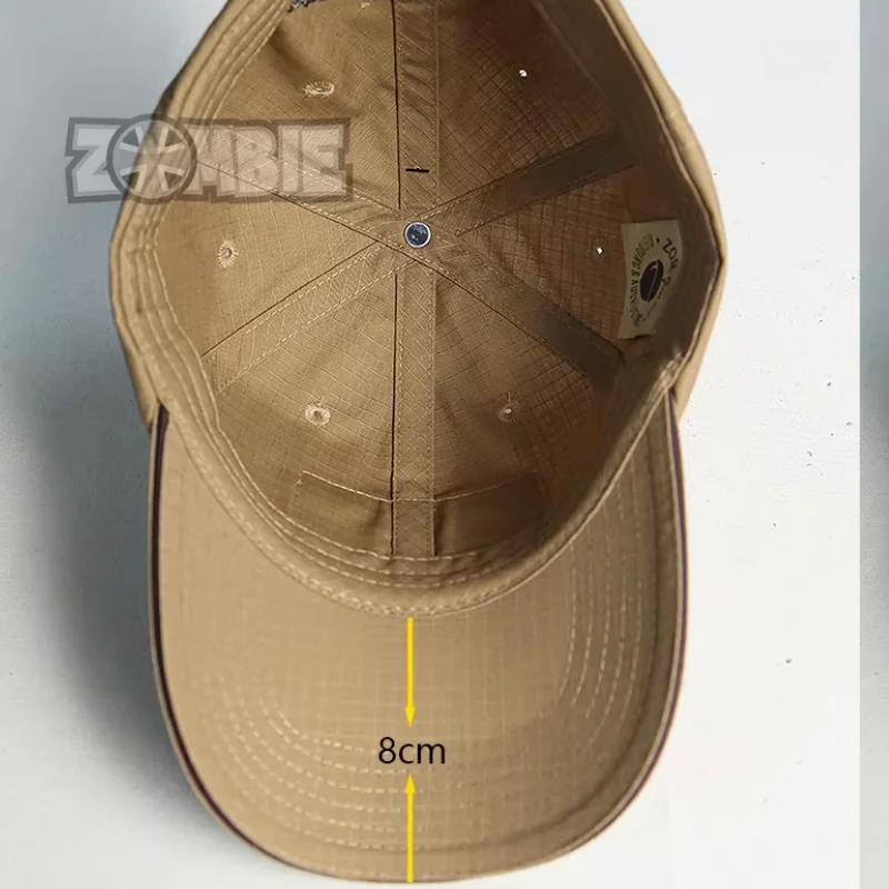 Gudejun Outdoor Tactical Khaki Sun Hat with Velcro Fastening and Baseball Cap Design view 5
