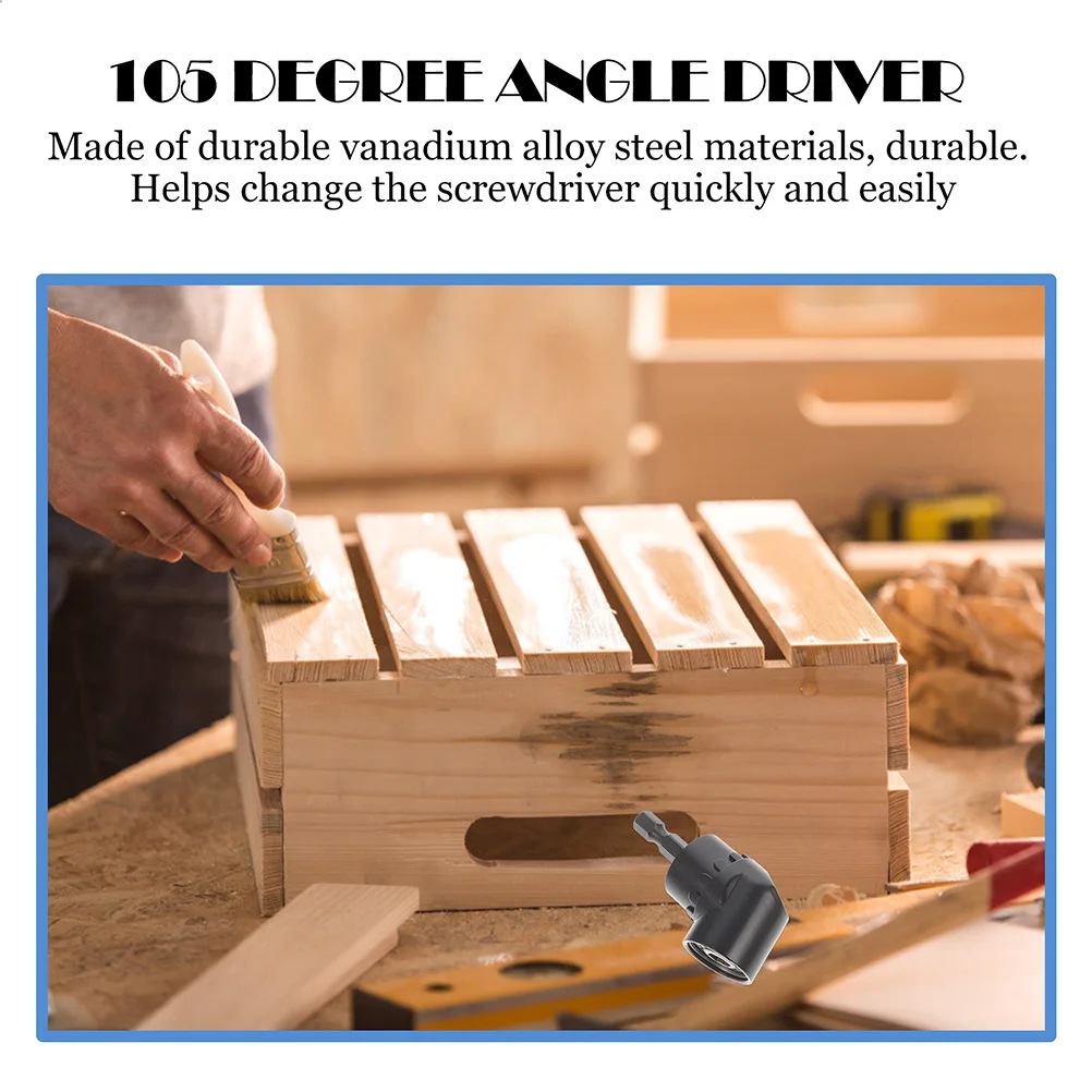 

2pcs Corner Angle Adapter 105 Degree Angle Drill Attachment Extension Bit For Electric Drills Alloy Steel Magnetic Socket Driver