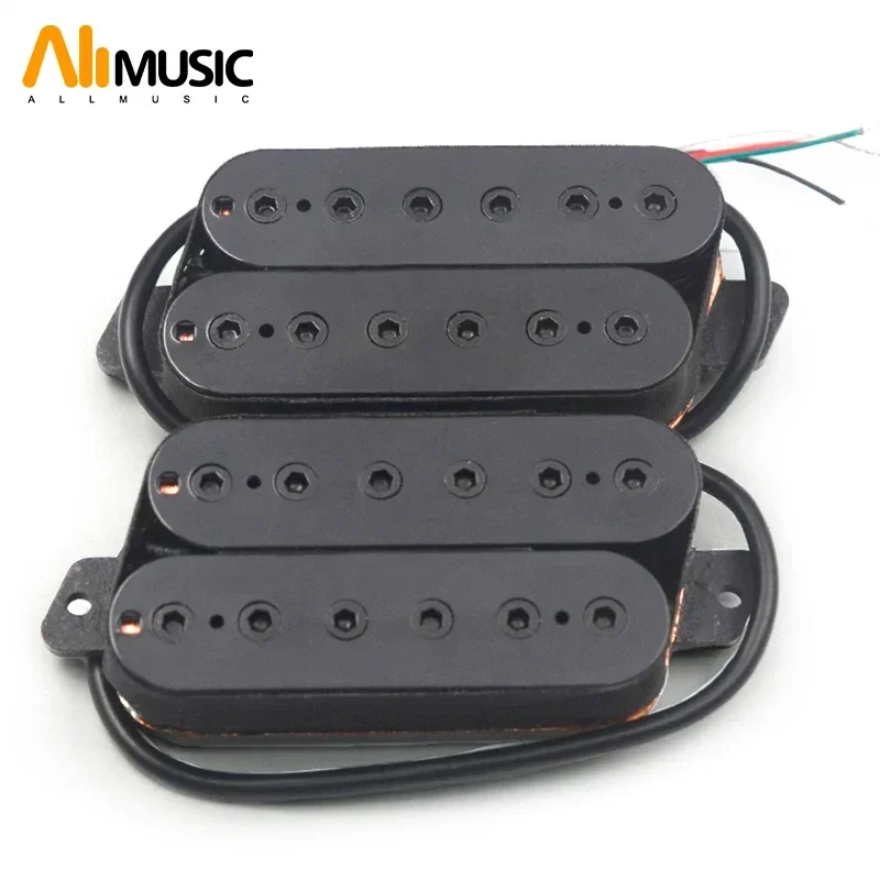 6 String Humbucker N-7.5k/B-15K Fan Fret Pickup 4 Conductor Cable Output Coil Splitting Guitar Pickup