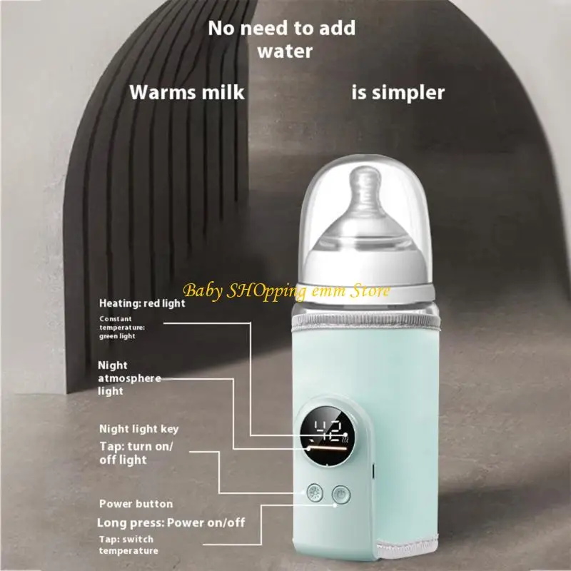 

23GD Multi Layer Insulated Baby Bottle Cover 6 Precise Warm Modes Strap Design Waterproof Surfaces Portable Feeding Solution