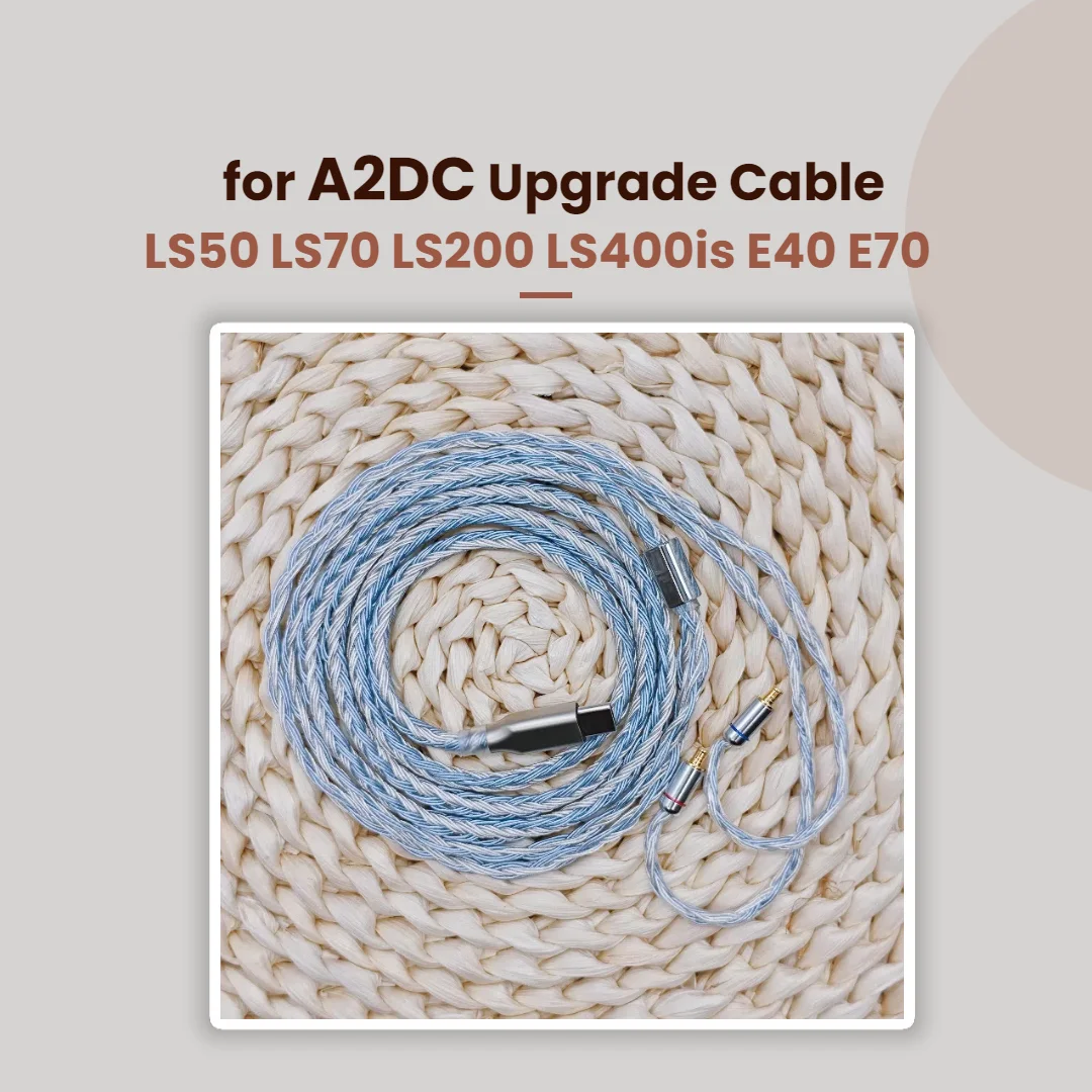 

A2DC 24-Core Upgrade Cable OCC Silver-Plated Type-C Headphone Cable with Mic for LS50, LS70, LS200, LS400is, E40, E70