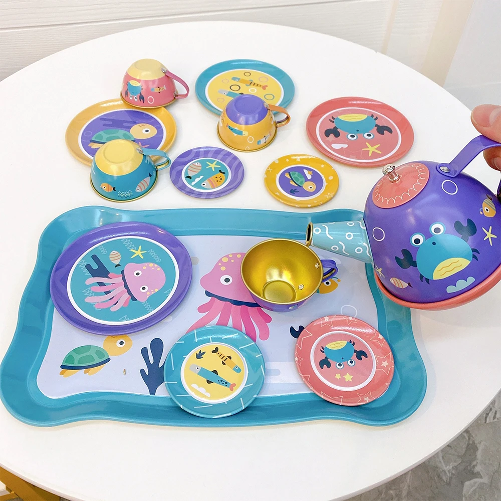 Toy Tea Set for Little Girls Princess Party Play Toy Kid Afternoon Tea Set Including Kitchen Pretend Toys Birthday Gift for Kids