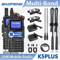 BAOFENG Ham Radio Handheld K5Plus 10W Long Range Rechargeable NOAA Two Way Radio Walkie Talkie for Hunting Survival Gear 2Pack