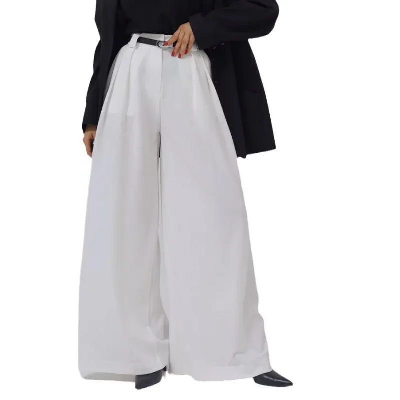 2025年新作 シンプルデザイン ワイドレッグ 欧米風 無地 ファッション ゆったり カジュアル ロングパンツ レディースウェア