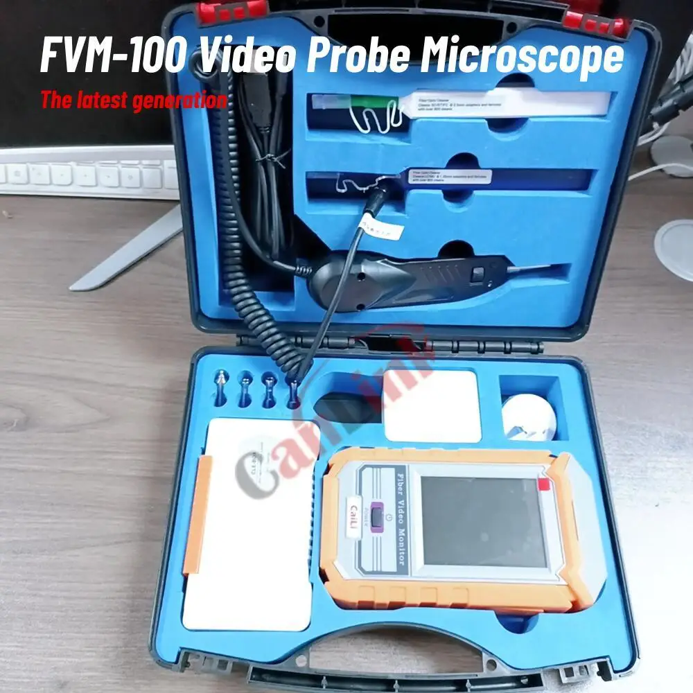 FVM-100 Video Probe Microscope Fiber Optic End Face Inspection Detector Display Optical Cleaning Tools