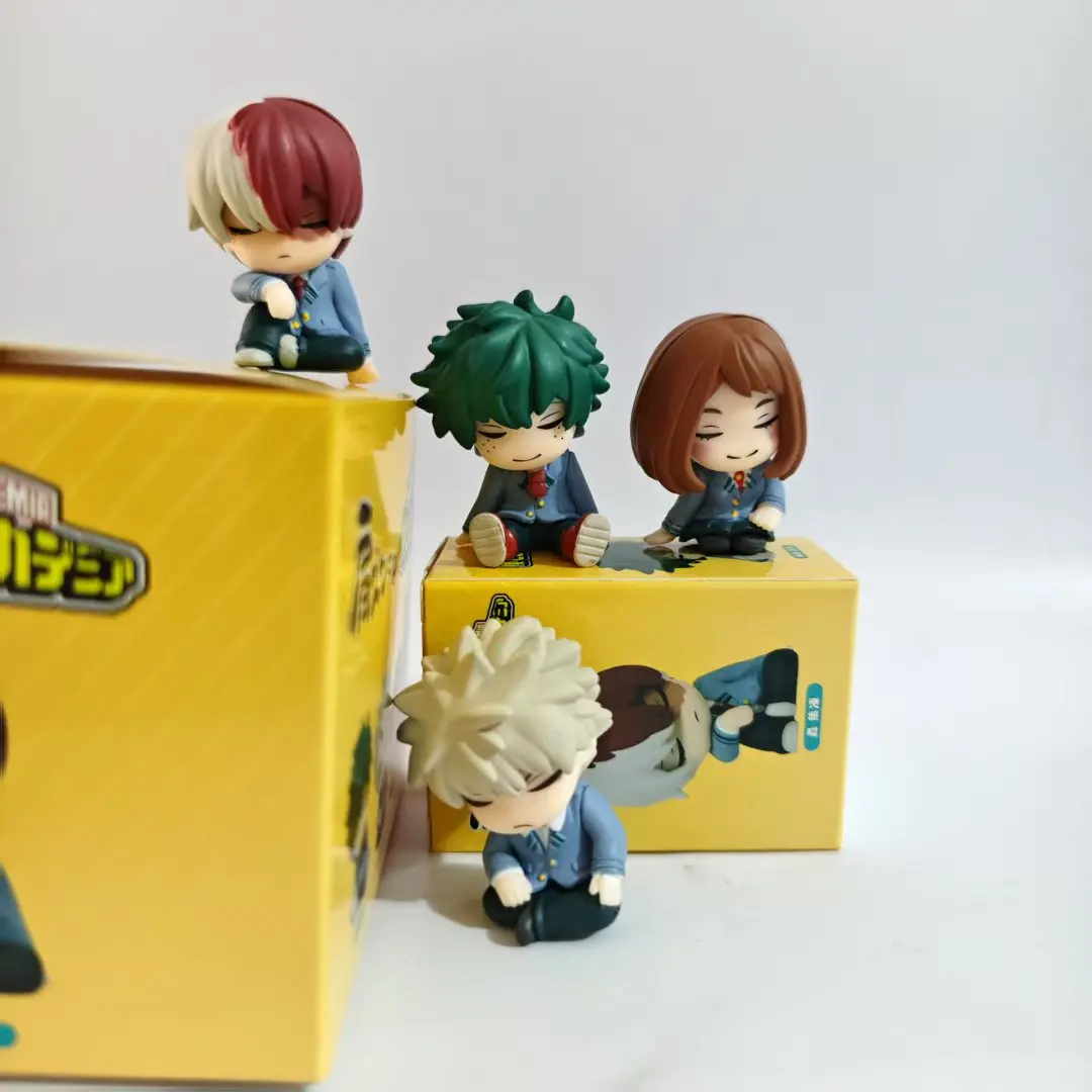 4 unids/set My Hero Academia lindo durmiendo PVC figuras de acción de juguete