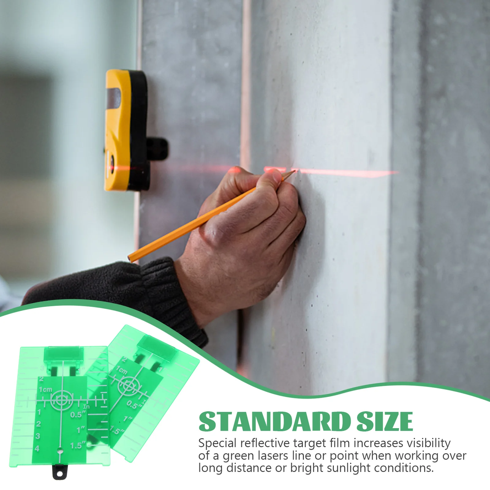 

2Pcs Green Magnetic Floor Plate for Level Meter Easy Read Scale Reflective Visibility Magnetic Floor Plate