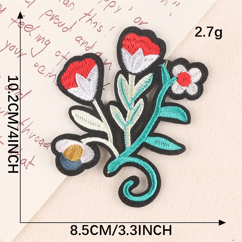 1 pz Mix fiori Patch per abbigliamento ferro su ricamato cucire Applique carino Patch tessuto distintivo indumento accessori di abbigliamento fai da