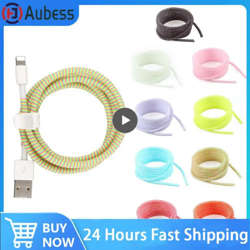 140cm Spiral Cable Protector Silicone Bobbin Winder Wire Cord Organizer Cover Spiral USB Wire Protector For 14 13 12 11