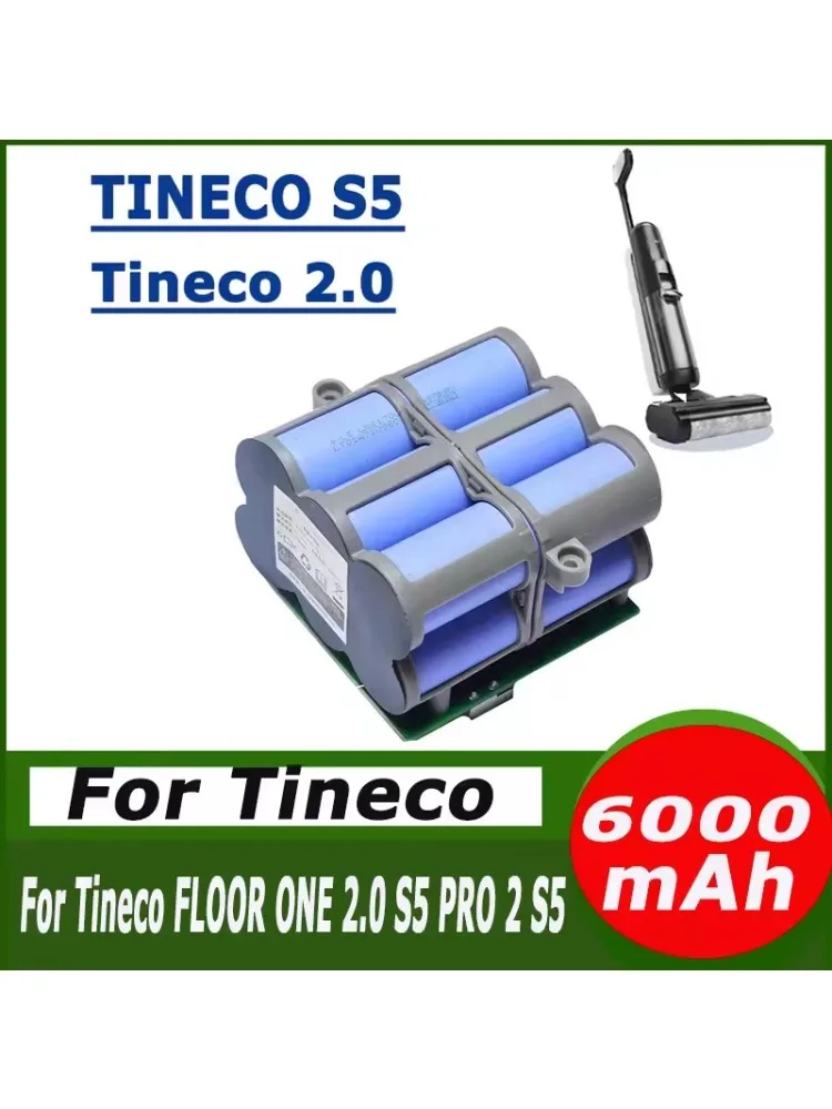Batterie de remplacement pour Tineco, 21.6V, 6000mAh, FLOOR ONE 2.0 S5 PRO 2 S5 Smart S5, accessoires pour épurateur de sol à vapeur