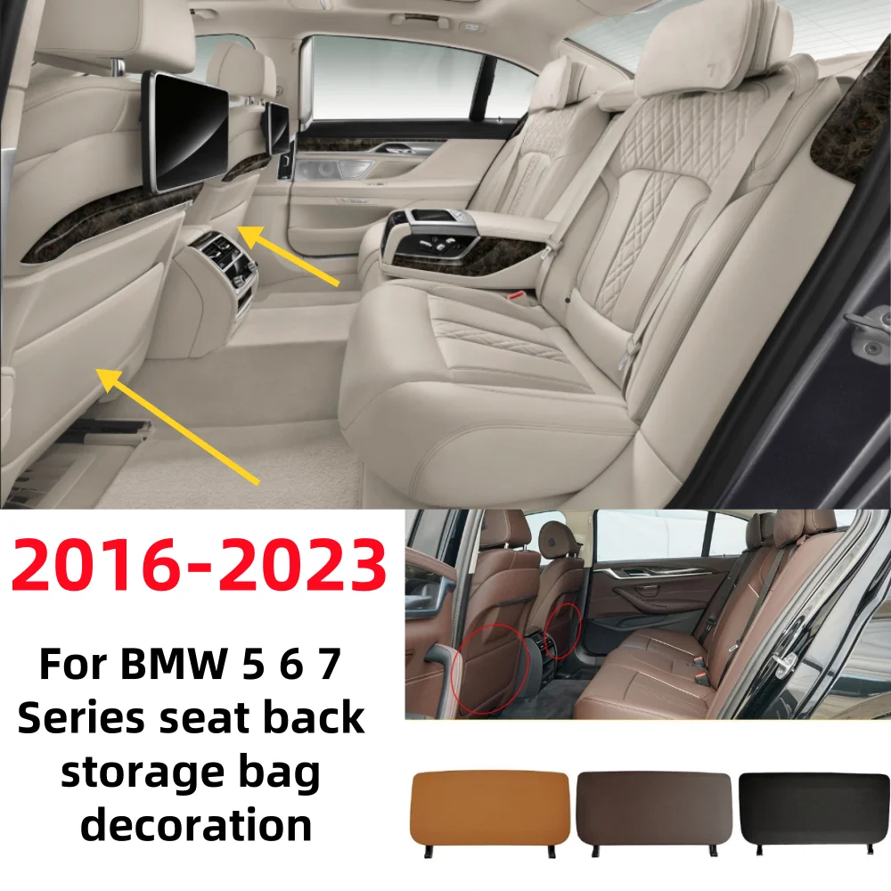 

For BMW 5 Series G30 G38 6 Series GT G32 7 Series G12 2016-2023 Car Seat Back Storage Bag Decoration OE: 52107410112/52107410110