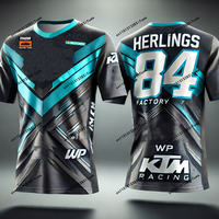 RB Ice Blue Sharp New Arrival KTM Unisex 2025 3D Printed #84 Blue MXGP Moto-GP Racing Team T-Shirt Adults KIDs Breathable