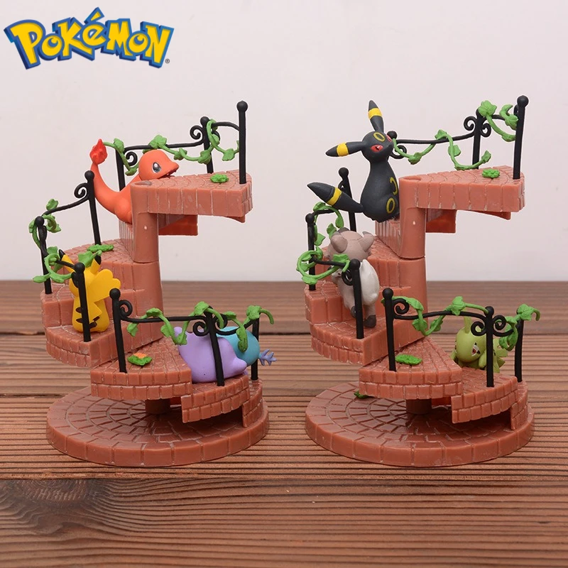 ポケモン螺旋階段シリーズモデルかわいいピカチュウヒトカゲ装飾飾り漫画フィギュア子供のおもちゃ誕生日ギフト