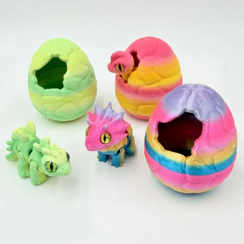 3D Printed Cracked Dinosaur Egg Triceratops Model for Playroom Decor