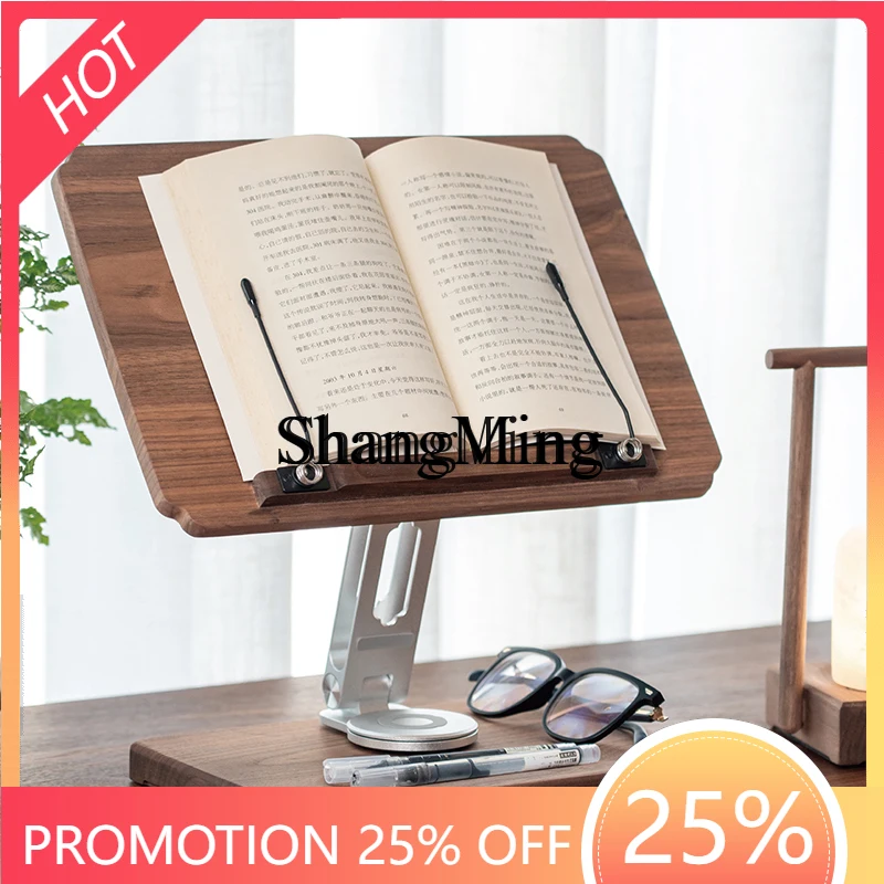 

ZYY Solid Wood Desktop Shelf Folding Reading Stand Tablet Holder Learning Computer Desk Rotating Storage Bookshelf