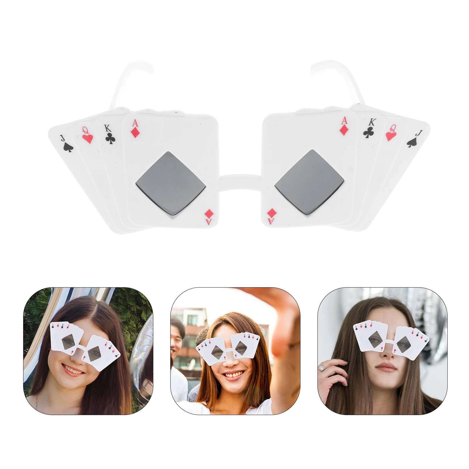 

2Pcs Poker Card Glasses Plastic Novelty Poker Night Accessories Costume Party Photo Props Glasses Accessories Party Photo Props