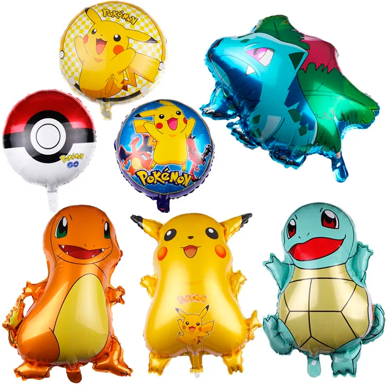 Pokemon balloon Pikachu Squirtle Bulbasaur Pikachu Human figure Aluminum balloon Decoration Supplies Kids Birthday Party Gift