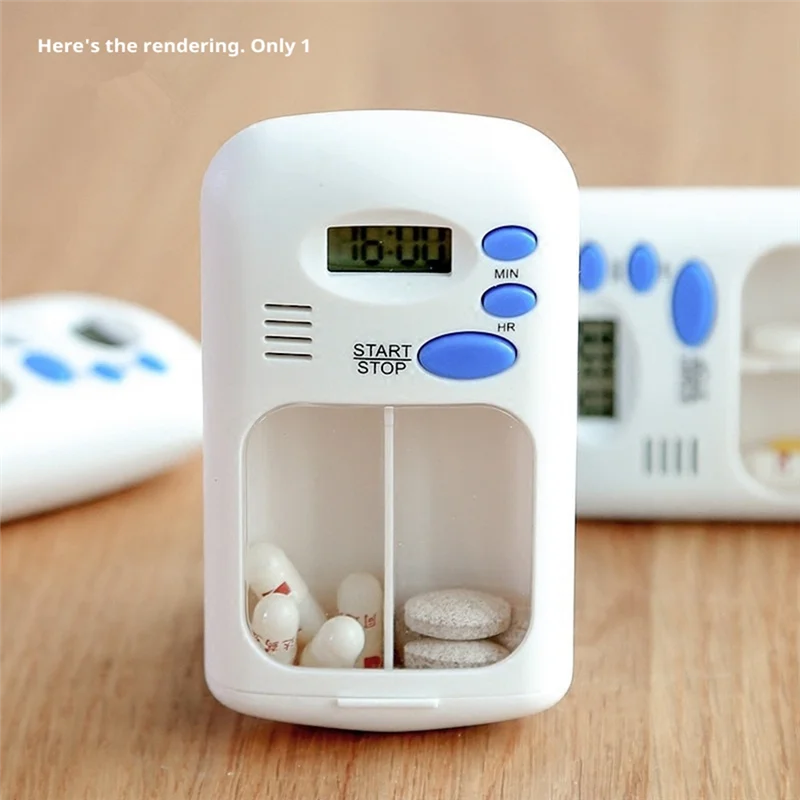 

Mini Portable Pill Reminder Timer Electronic Box Organizer Medicine Case Clock Reminder-A58E
