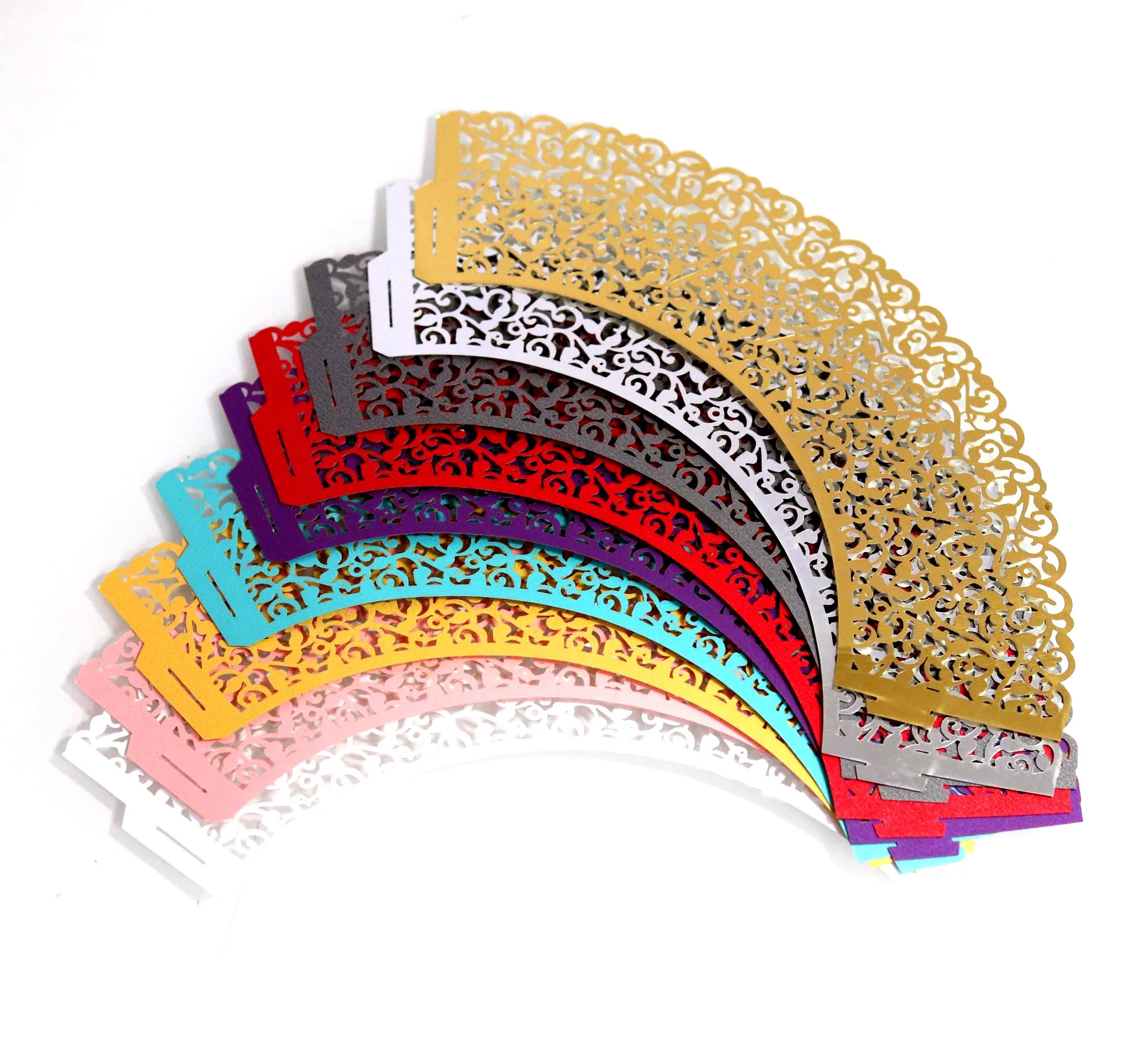 50 stücke laser geschnittenes Papier hohle Cupcake-Wrapper Hochzeit Geburtstags feier Kuchen Dekoration Baby party Muffin Cupcake Tassen Fälle – Detail 8
