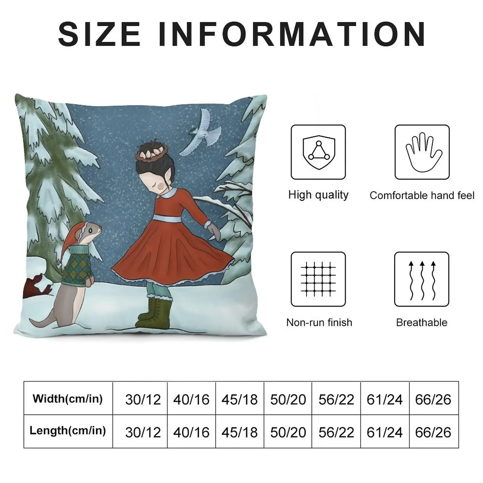 Winter Wonderland Girl Throw Pillow Cushion Cover Luxury Cushion Cover Cushion Cover Set pillow