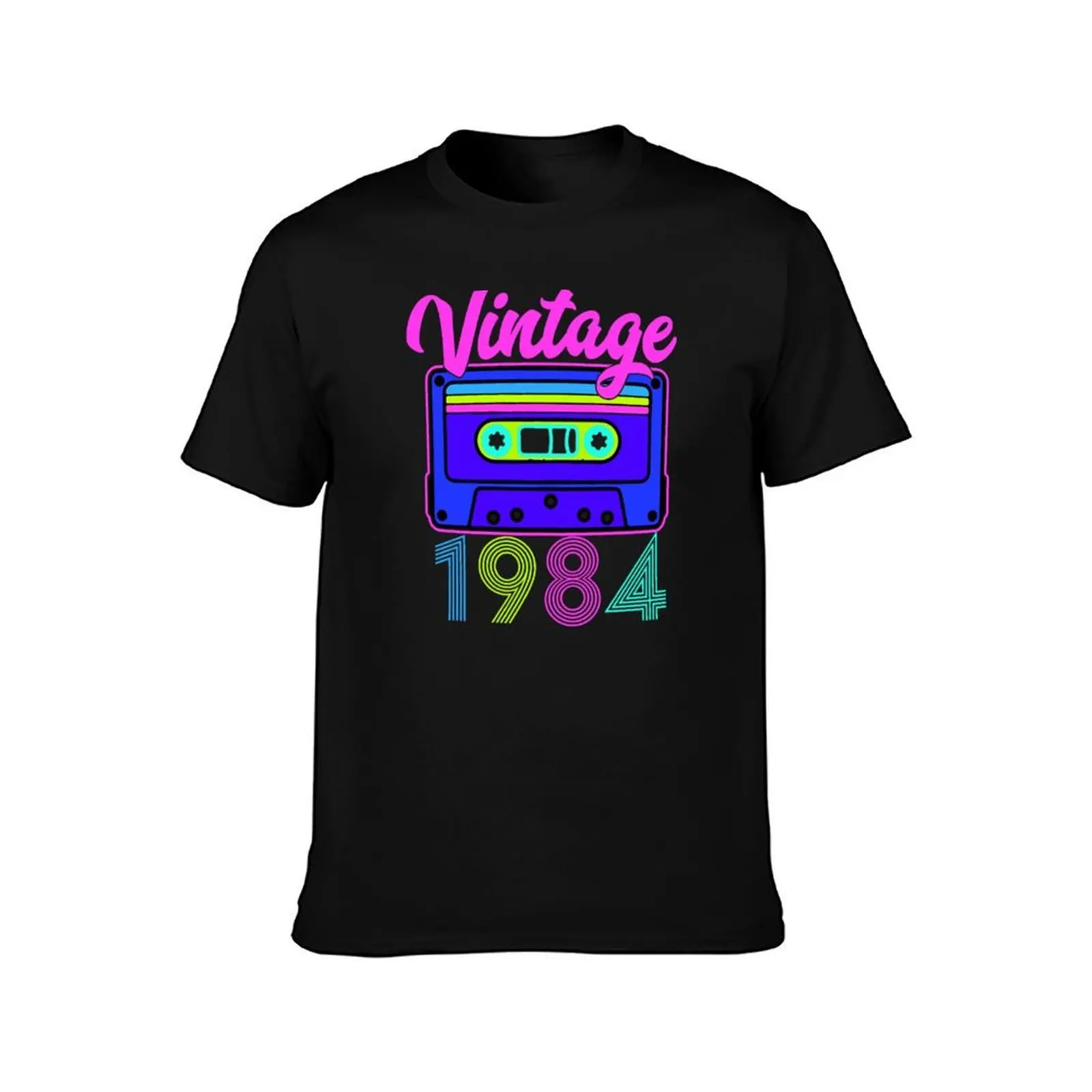 Birthday 1980 Generation with Cassette tape graphic birthday T-Shirt, Summer Casual Cotton Tee, Oversized Streetwear Tops