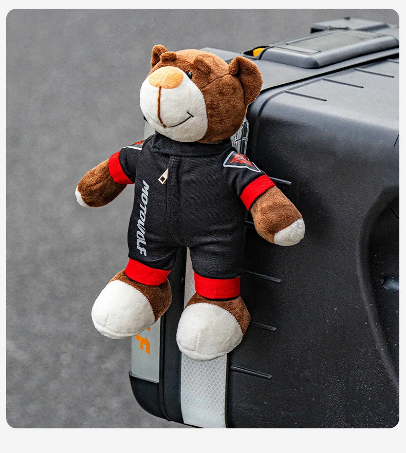 Motorcycle Decoration Bear Doll Pendant Cute Cartoon Motorcycle Bear Doll Car Trunk Accessories Motorcycle Bear