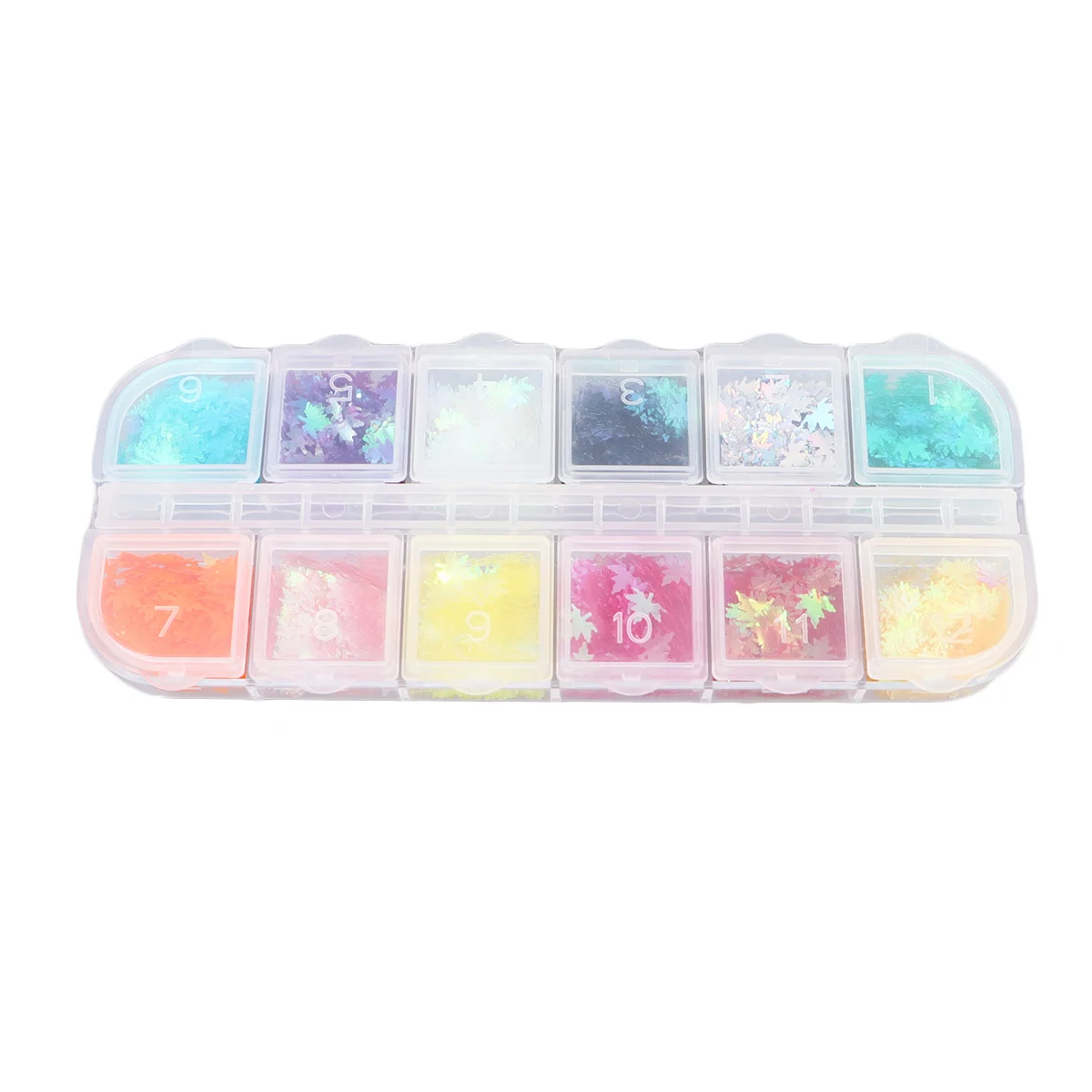 สติกเกอร์ติดเล็บลายใบเมเปิล 12 ชิ้น สำหรับตกแต่งเล็บ