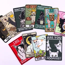 Animal Tarot Embroidery Patch Iron On Patches For Clothing Thermoadhesive Patches Cartoon Cat Patches On Clothes Sewing Stickers