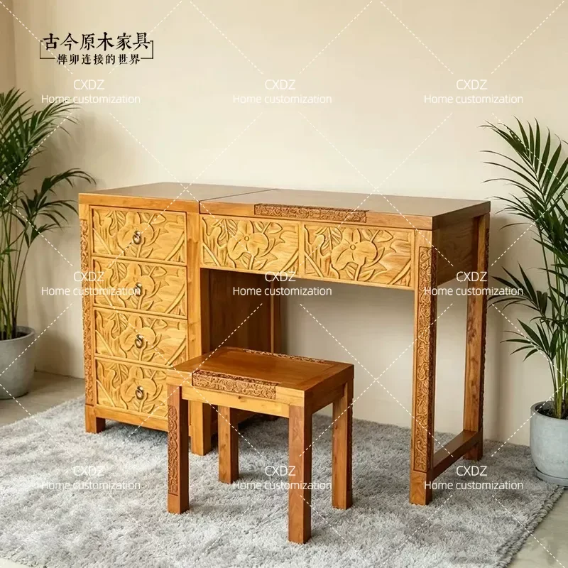 Solid Wood Dresser Log Style Desk Dressing Table DK200