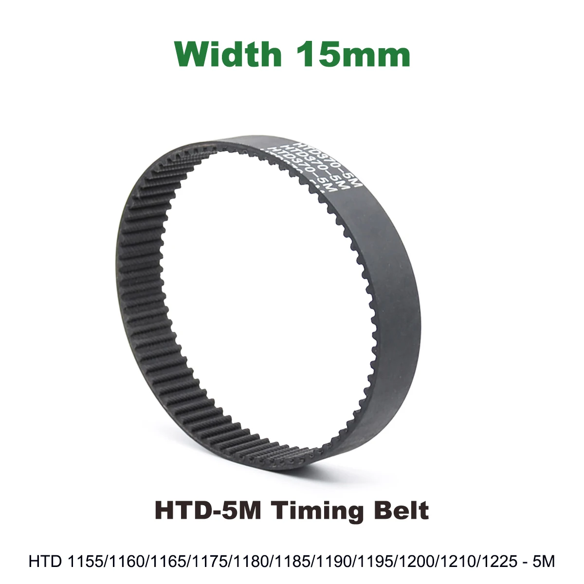 

Timing Belt Width 15mm HTD-5M Rubber HTD5M Synchronous Pulle Length 1155/1160/1165/1175/1180/1185/1190/1195/1200/1210/1225mm