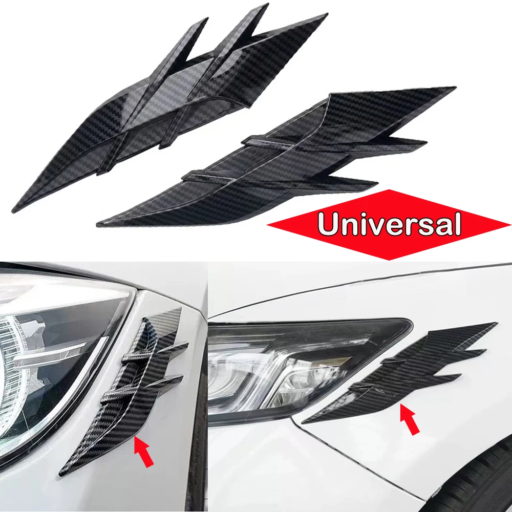 Universal Car Fender Wing Sticker  Simulated Shark Grill Fake Air Outlet Cover For All Cars TPU Side Body Decoration