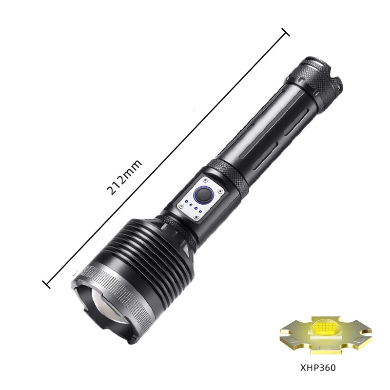 

9116 XHP360 LED Camping Light Flashlight 2500LM 5 Modes Type-C Charging IPX4 Waterproof Camping Torch Working Lantern