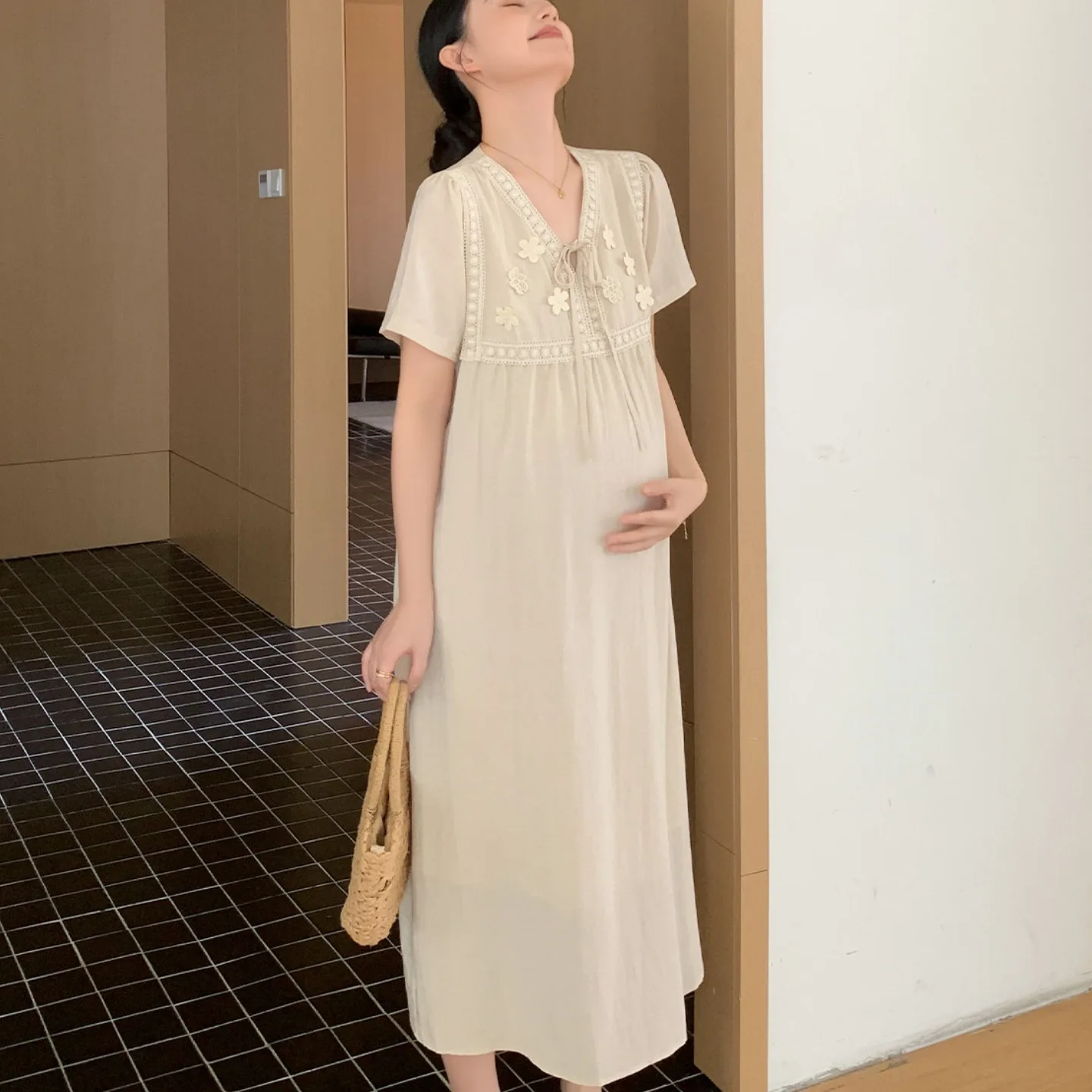 vestido-de-maternidad-elegante-con-encaje-y-bordado-estilo-sirena-frances-vestido-largo-de-verano-con-cuello-en-v-para-mujeres-embarazadas