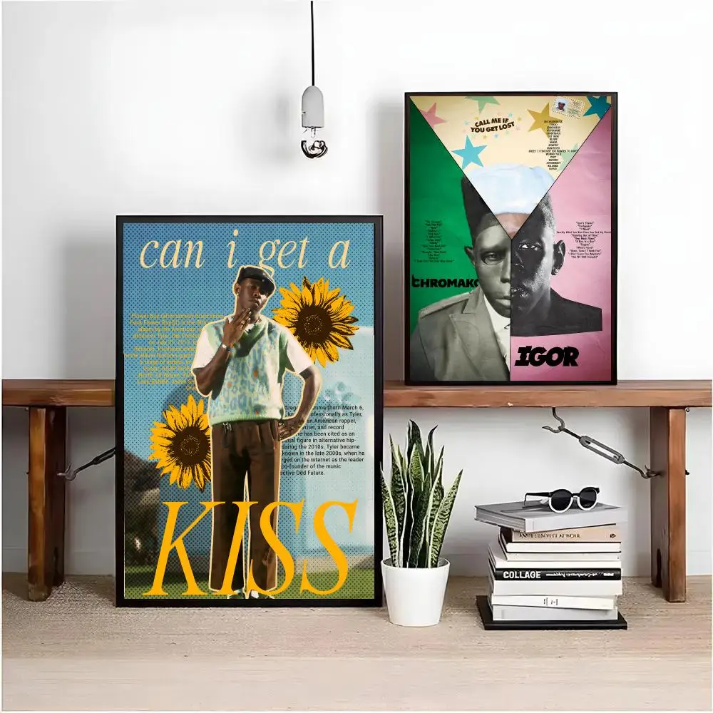 T-tyler, The Creator Poster Waterproof Wall Art Sticker For Bar Living Room Vintage Room Decor High Quality Print Gift view 3