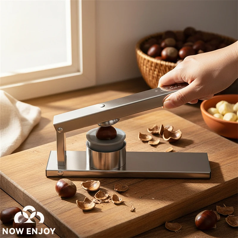 NOW ENJOY Practical Stainless Steel Chestnut Pressing Opener Household cross-shaped Chestnut/Nut Shell Remover Kitchen Tool