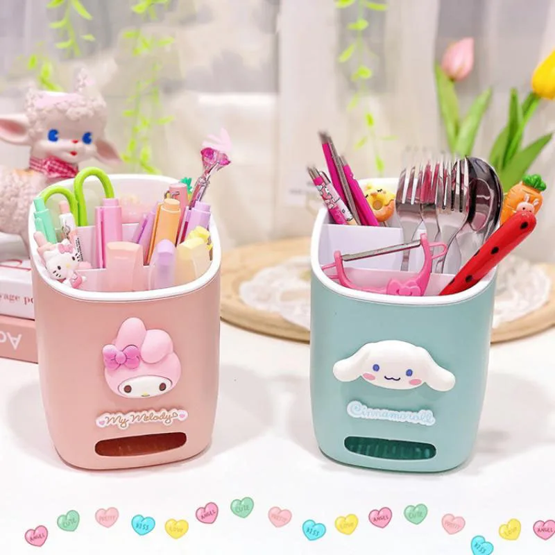 

Sanrio Hellokitty Mymelody Kuromi Purin Cinnamoroll Kitchen Chopsticks Holder Desktop Pen Holder Spoon Holder Draining Storage