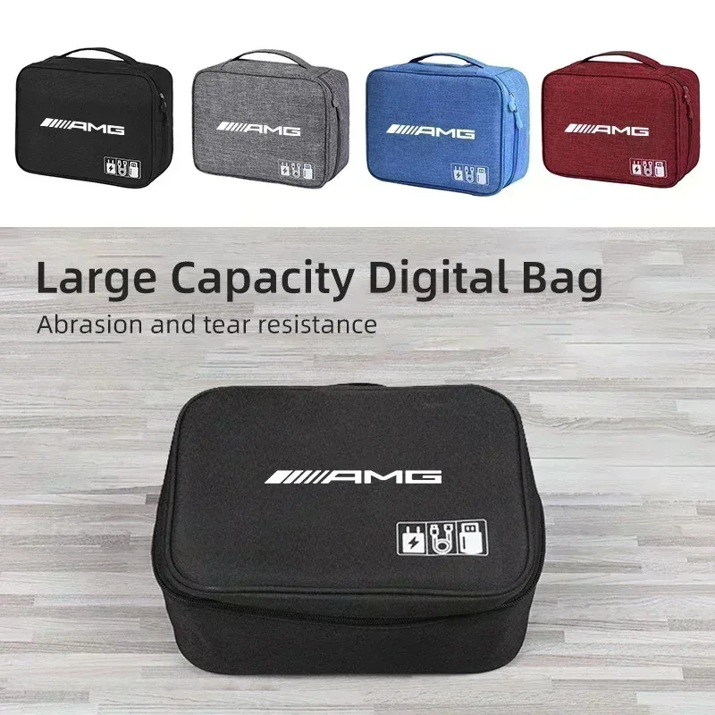 Car Accessories Digital Organizer Waterproof Data Cable Storage Bag For Mercedes Benz AMG W204 W205 W203 W211 W201 W210 W108 W12