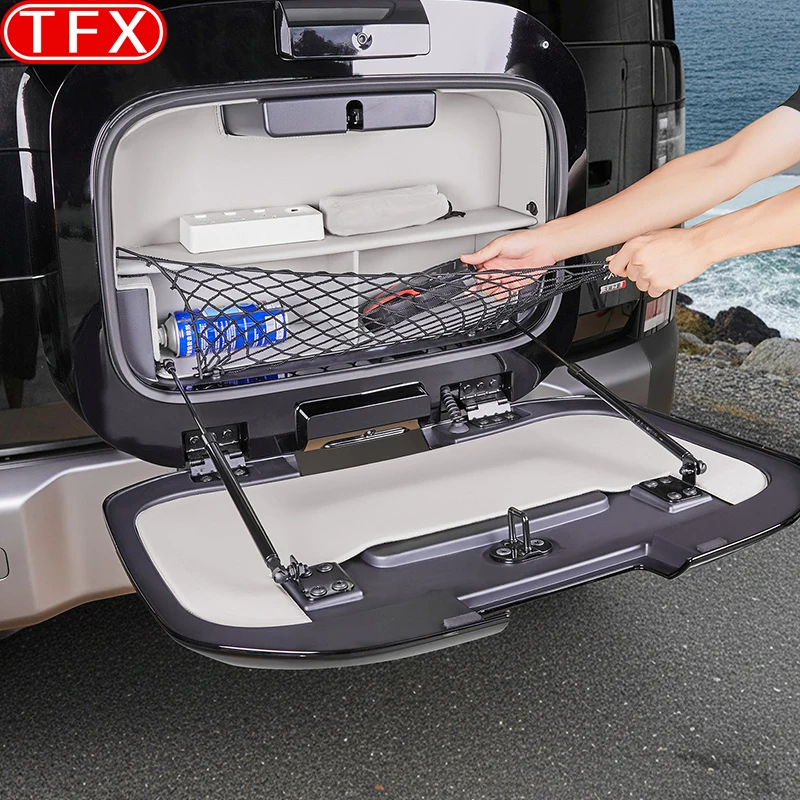 For BYD Leopard Titanium 7 2025 2026 Tailgate Small Backpack Storage Pocket Shelf Trunk Organizer Frame Modification Accessory