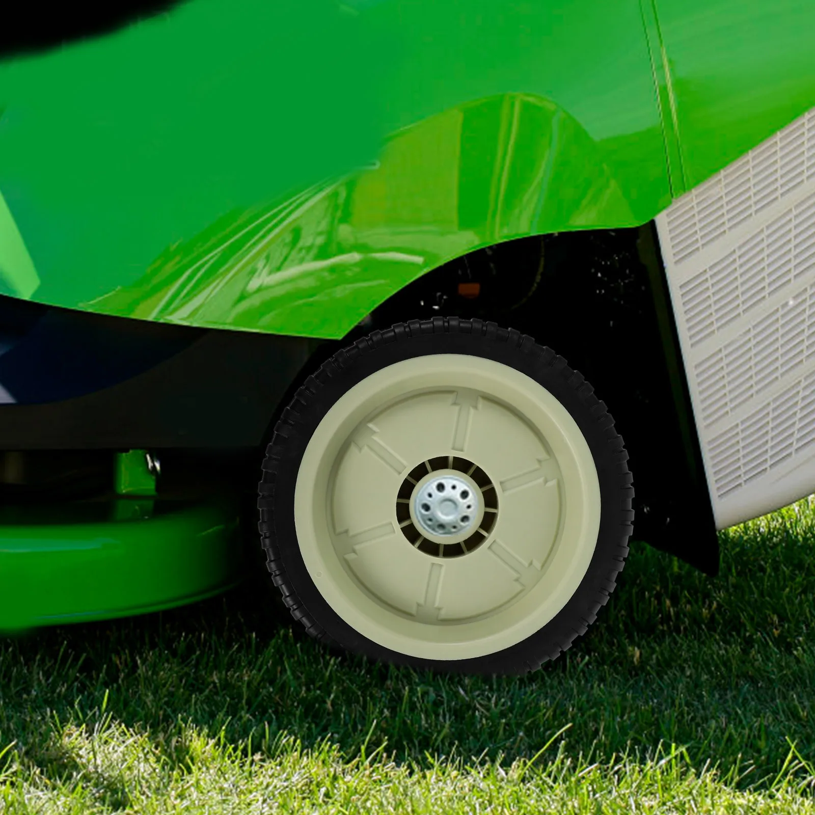 

Lawn Mower Wheel Replacement Set Heavy Duty Rubber Plastic Wheels for Mower Stability Efficient Mowing Experience