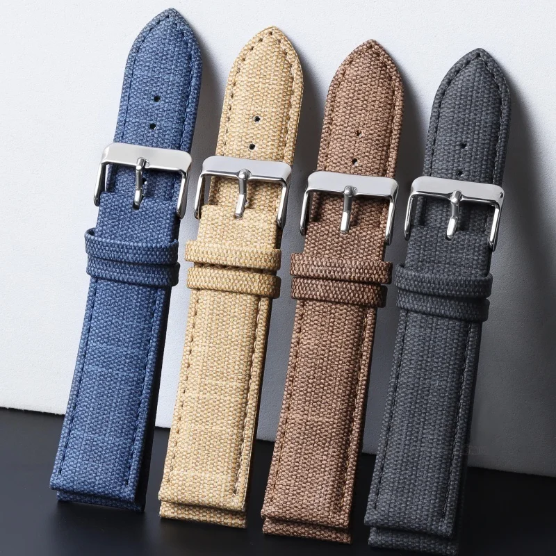 Denim-Nylon-Uhrenarmband 10mm 12mm 14mm 16mm 18mm 20mm 22mm Canvas Weiches Uhrenband Sport Universelle Armbänder Vintage Armband Gürtel