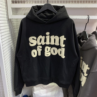 Frog Drift CPFM X SAINT OF MICHAEL Fashion Quality Velvet Pullover Loose Oversize Tops Vintage Foaming Printing Hoodie For Men