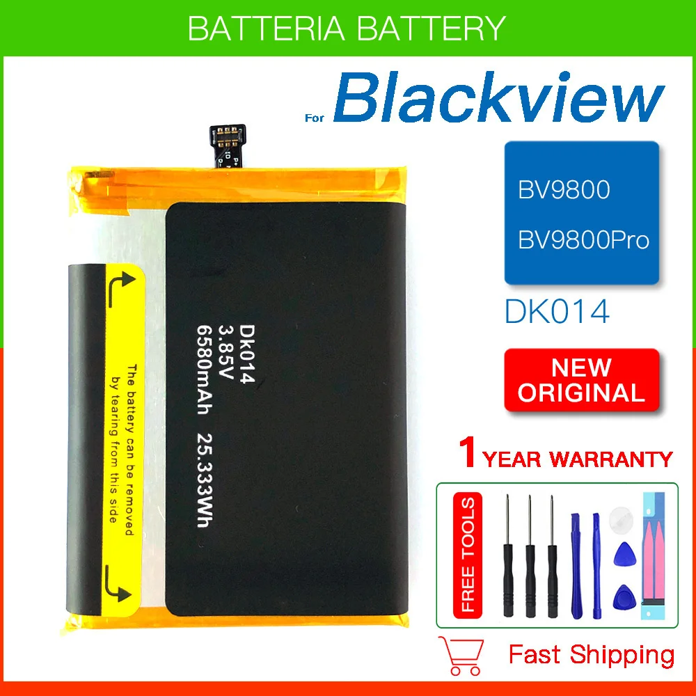 100% Original Replacement Battery BV 9800 6580mAh DK014 For Blackview BV9800 / BV9800 Pro BV9800Pro Smart Mobile Phone Batteria