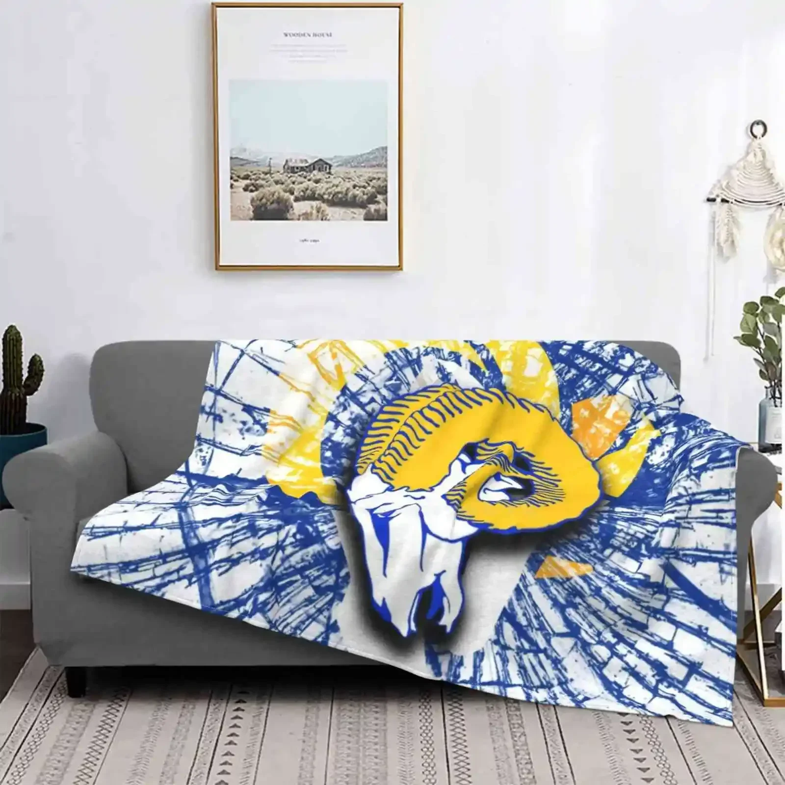 Glass From The Sky Top Quality Comfortable Bed Sofa Soft Blanket Rams Los Angeles La Rams Football Ramheart Logo