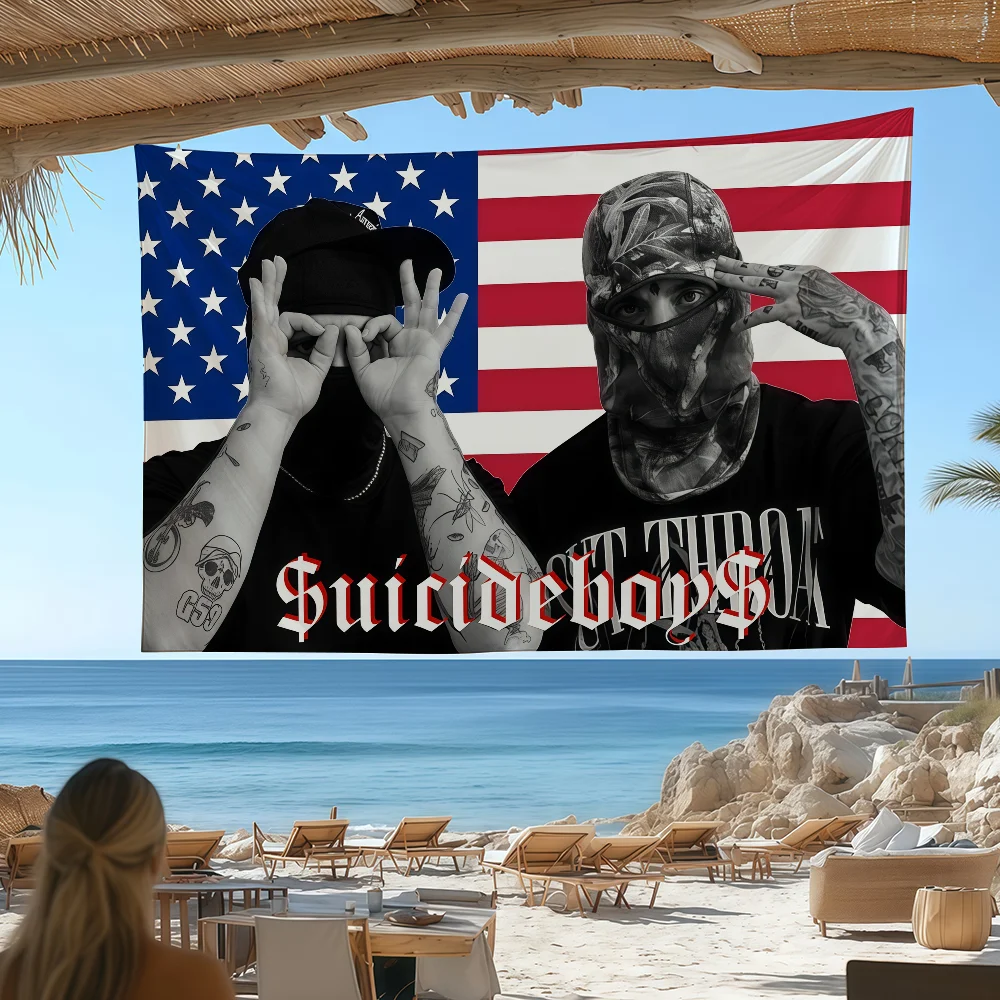 Rock Band S-Suicideboys Hip Pop flag Custom Camping Garden Decor Party Backdrops Wall Art Family Gifts