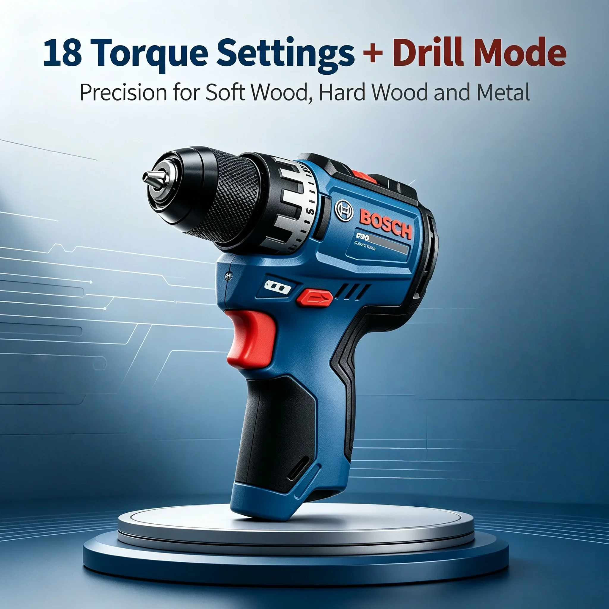 BOSCH GSR 12V-31 Professional Cordless Drill Driver 2-in-1, for Wood Metal Plastic Drilling & Screwdriving, Durable Power Tool