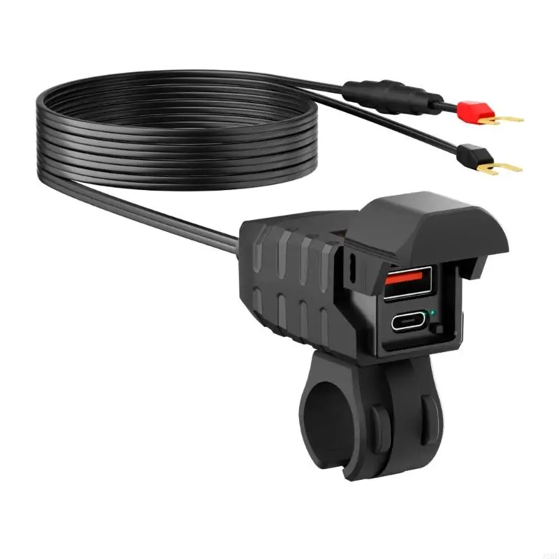 

Motorcycle USB Charging Socket PD Type C USB with Fast Charging Technology & Protective Hard Cover for Motorbike