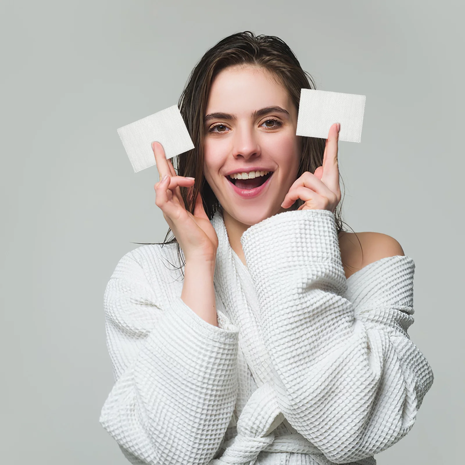 عبوتان من وسادات القطن القابلة للتمدد لإزالة مكياج الوجه وأقنعة الوجه المضغوطة الرطبة بحجم السفر #2